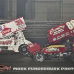 Brian Brown (#21) racing with Austin McCarl (#88) Saturday during the 65th Knoxville Nationals. (Mark Funderburk Photo)