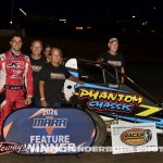 Mario Clouser after winning the MARA feature Friday night at Lincoln Speedway. (Mark Funderburk Photo)
