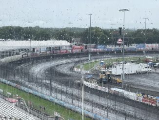 Knoxville Raceway on Friday after rain showers hit Knoxville Raceway. (T.J. Buffenbarger Photo)