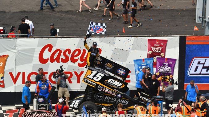 Donny Schatz in victory lane at Knoxville Raceway. (T.J. Buffenbarger Photo)