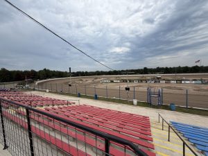 Andrew Heykoop and his team have reworked the main grandstand area including some new concrete and seating at Winston Speedway. (Image courtesy of Winston Speedway)
