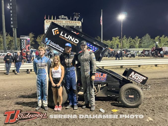 Colby Copeland won the winged 360 sprint car feature Sunday night at Calistoga Speedway. (Serena Dalhamer Photo)