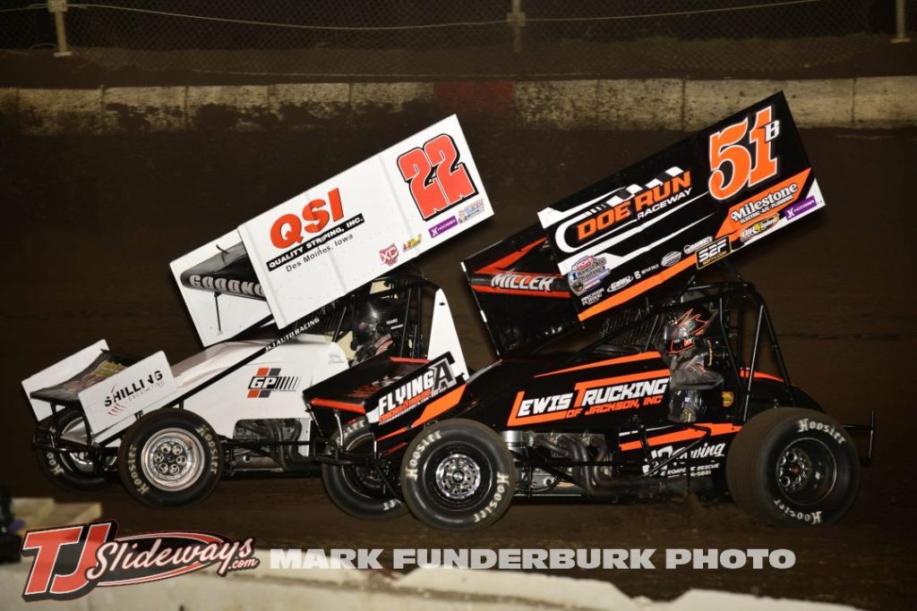 Riley Goodno (#220 racing with Joe B Miller (#51) Friday at Jacksonville Speedway. (Mark Funderburk Photo)