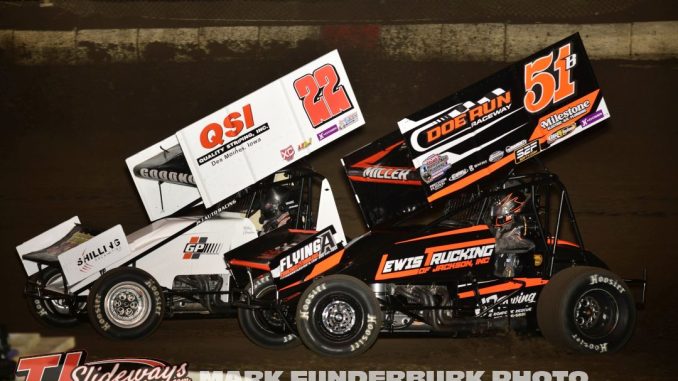 Riley Goodno (#220 racing with Joe B Miller (#51) Friday at Jacksonville Speedway. (Mark Funderburk Photo)